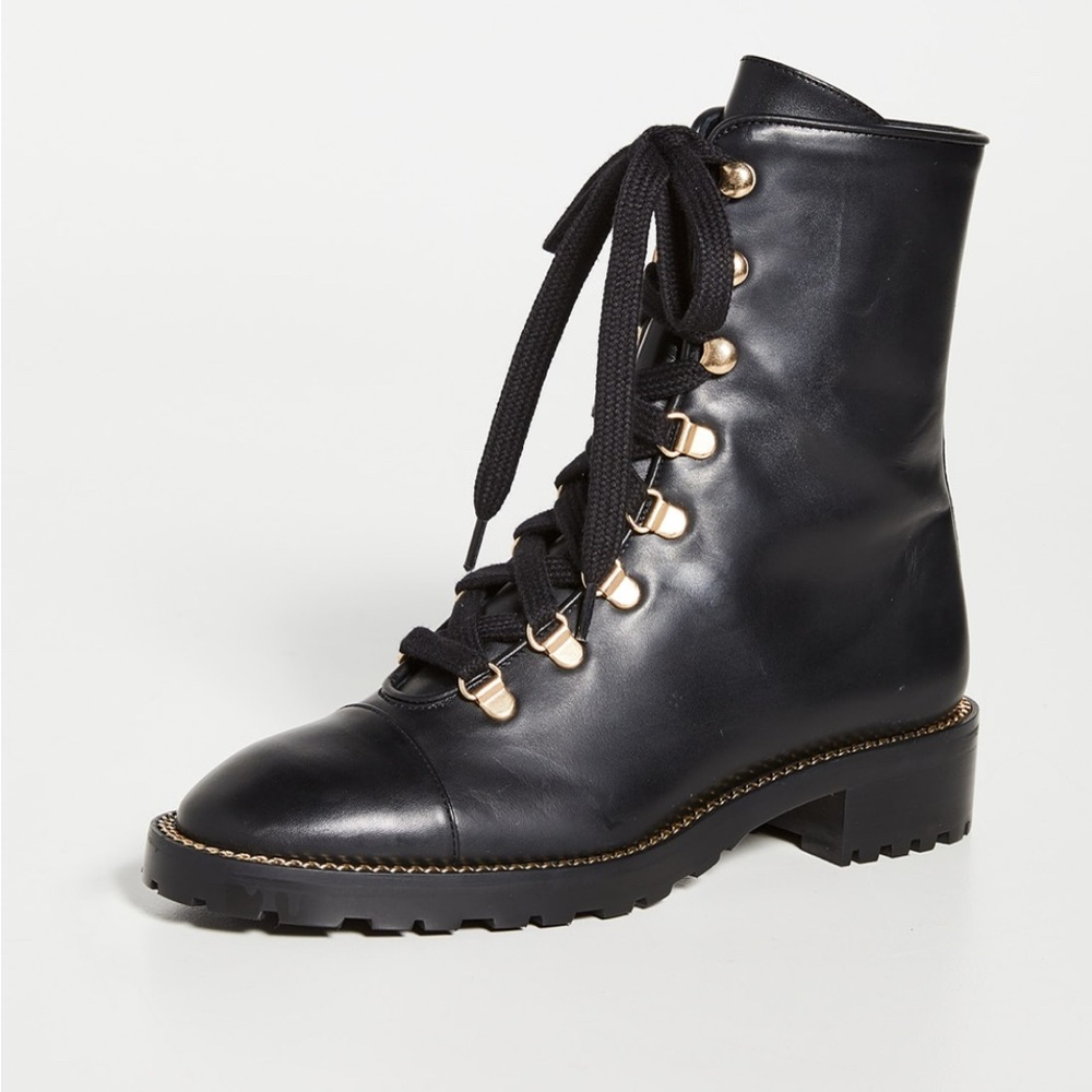 Stuart Weitzman Kolbie Chain Bootie Black Women’s Size 4.5 - Picture 3 of 17